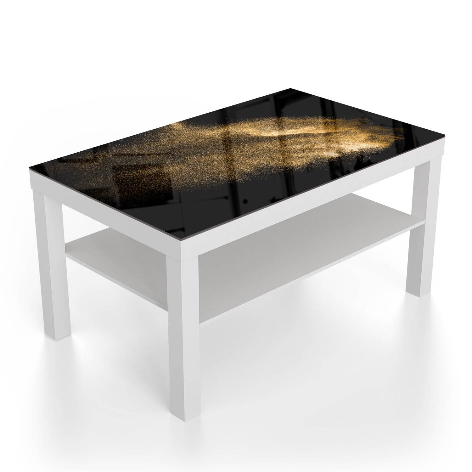 Salontafel 90x55 - Gehard Glas - Gouden Zandexplosie