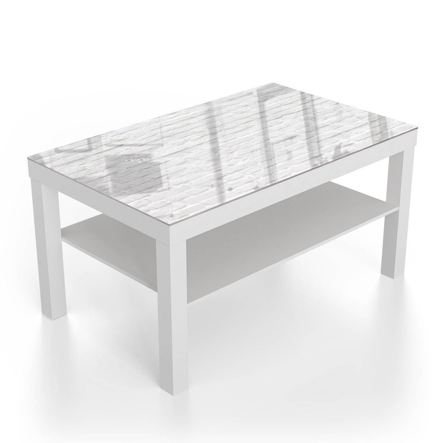 Salontafel 90x55 - Gehard Glas - Witte Stenen Muur