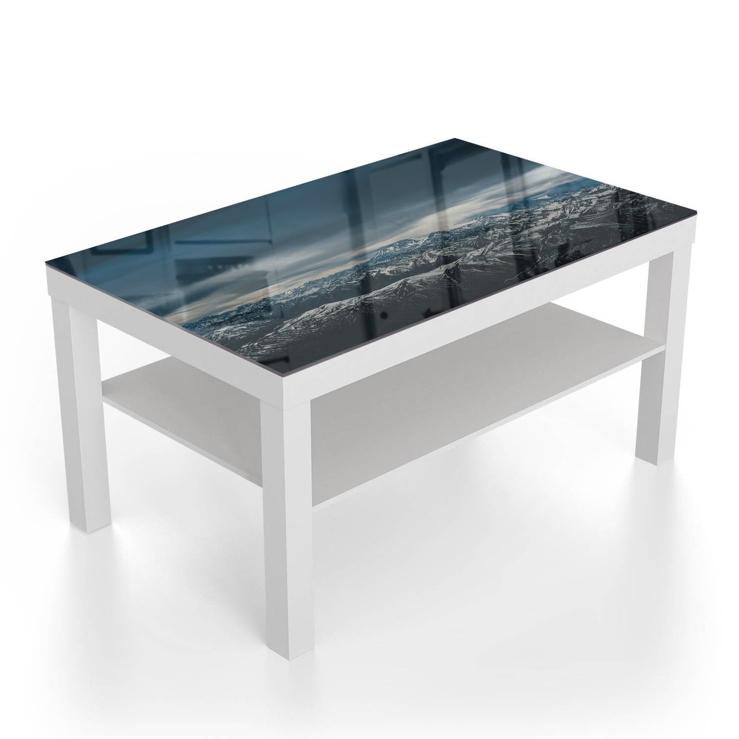 Salontafel 90x55 - Gehard Glas - Bergtoppen in de Winter