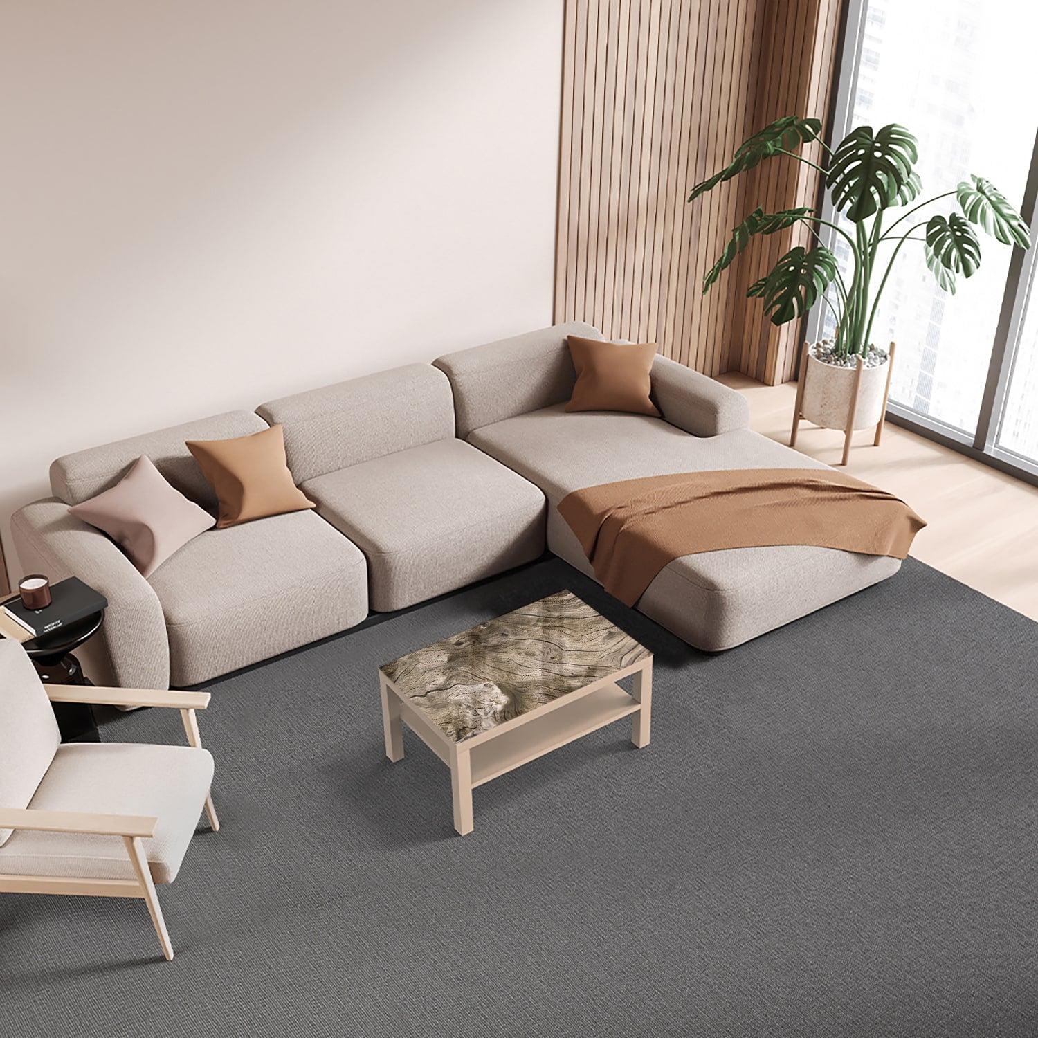 Salontafel 90x55 - Gehard Glas - Drijfhout