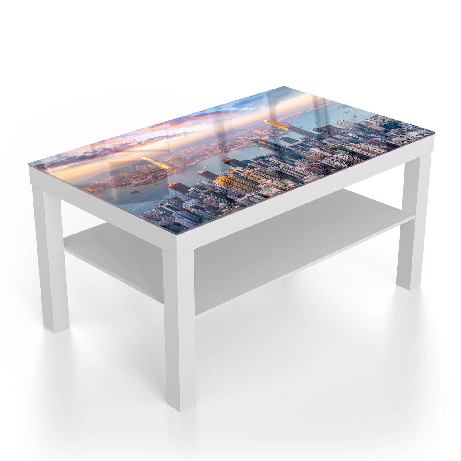 Salontafel 90x55 - Gehard Glas - Hong Kong Skyline