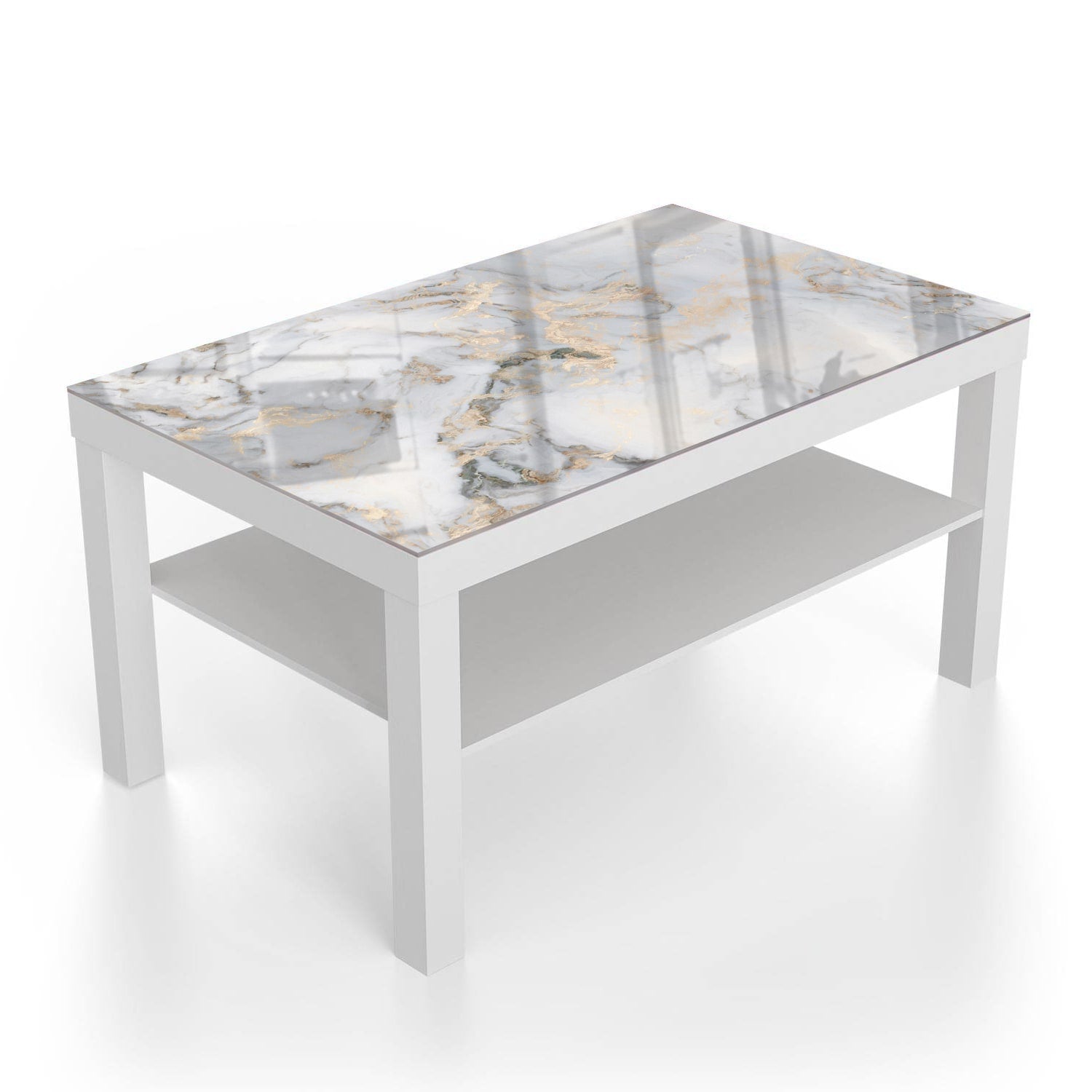 Salontafel 90x55 - Gehard Glas - Luxe Marmer