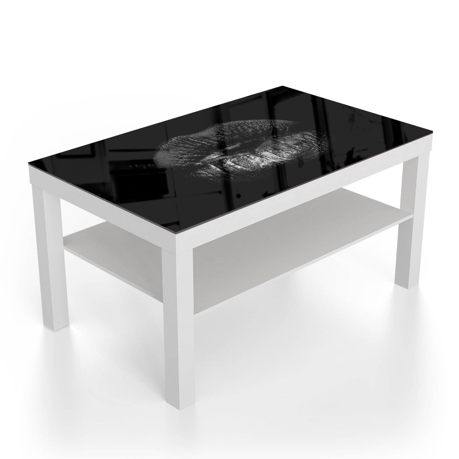 Salontafel 90x55 - Gehard Glas - Zwarte Lippen