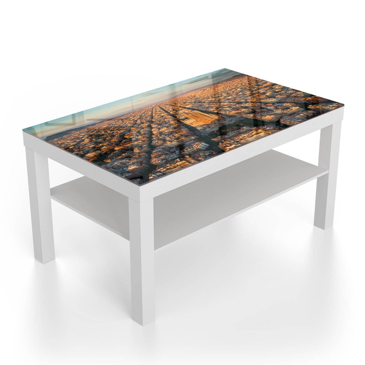 Salontafel 90x55 - Gehard Glas - Luchtfoto van Sagrada Familia