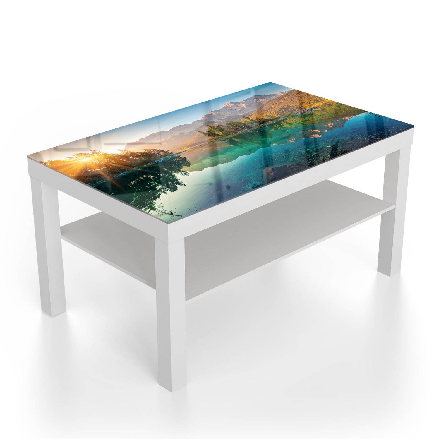 Salontafel 90x55 - Gehard Glas - Zonsopgang bij Eibsee Meer