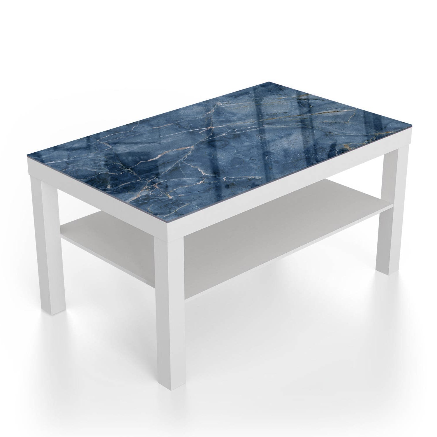 Salontafel 90x55 - Gehard Glas - Oceaanblauw Marmer