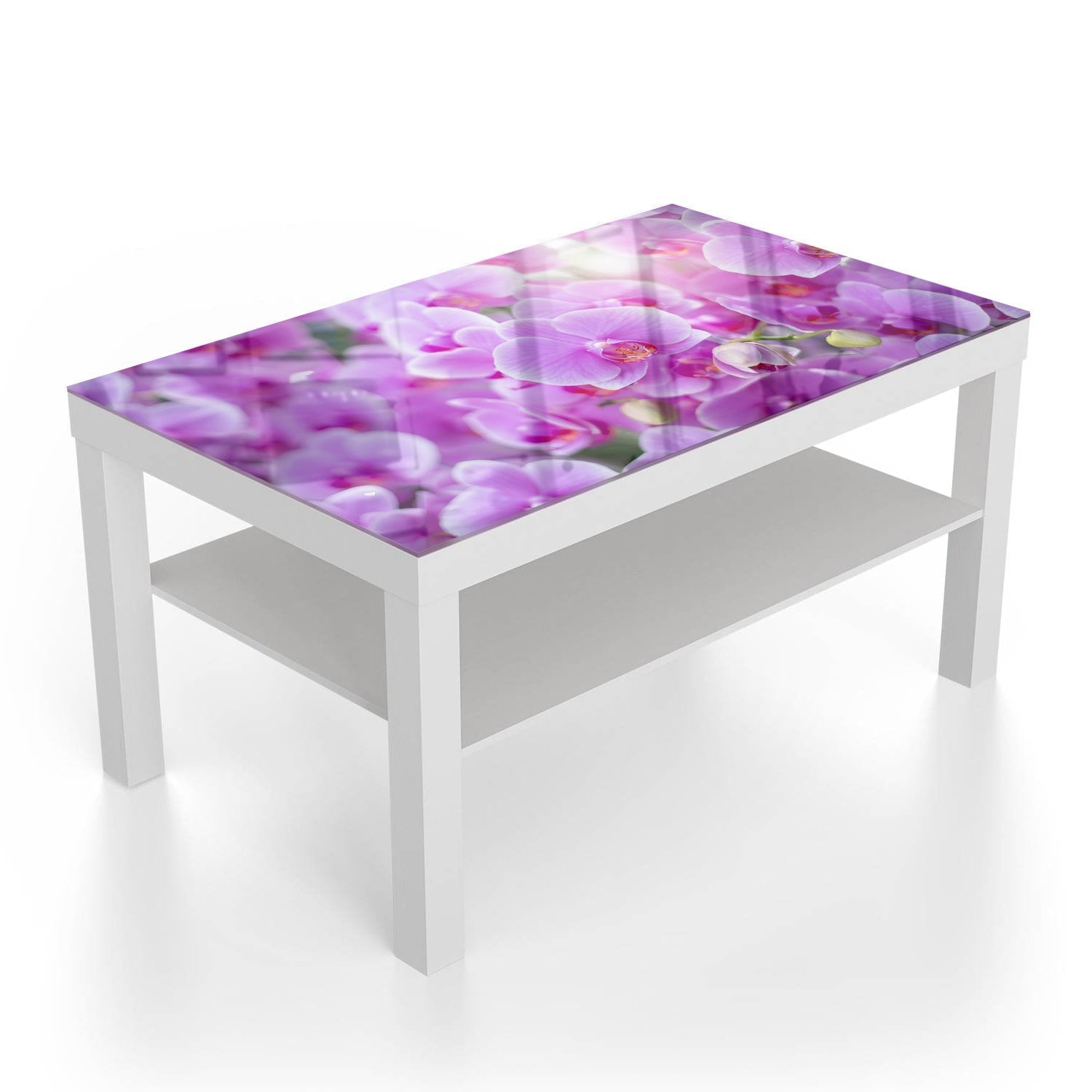 Salontafel 90x55 - Gehard Glas - Stralende Orchideeën