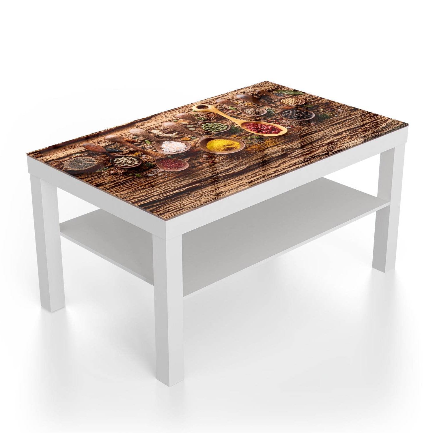 Salontafel 90x55 - Gehard Glas - Kruiden & Specerijen op Hout