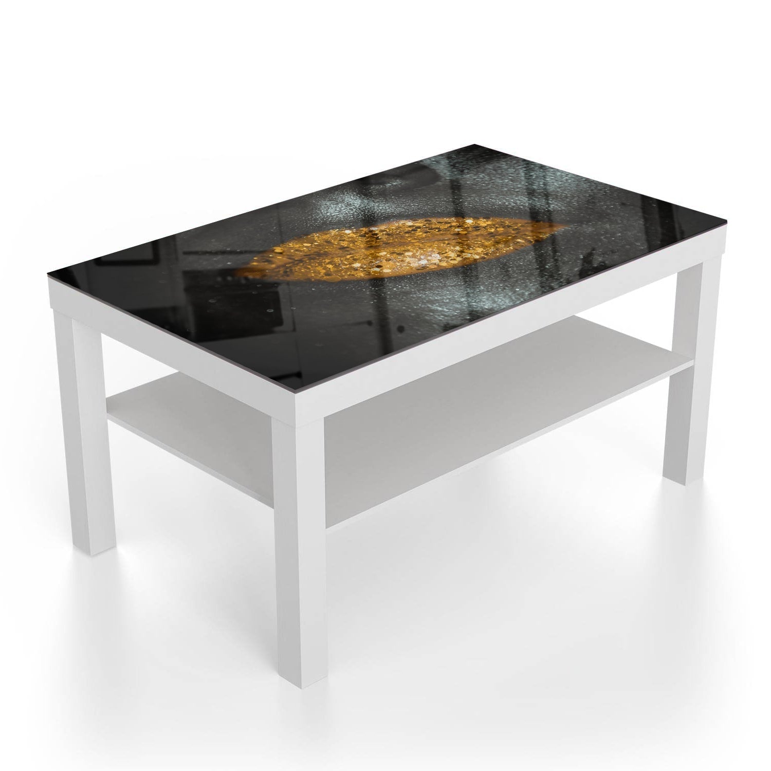 Salontafel 90x55 - Gehard Glas - Gouden Glitterlippen