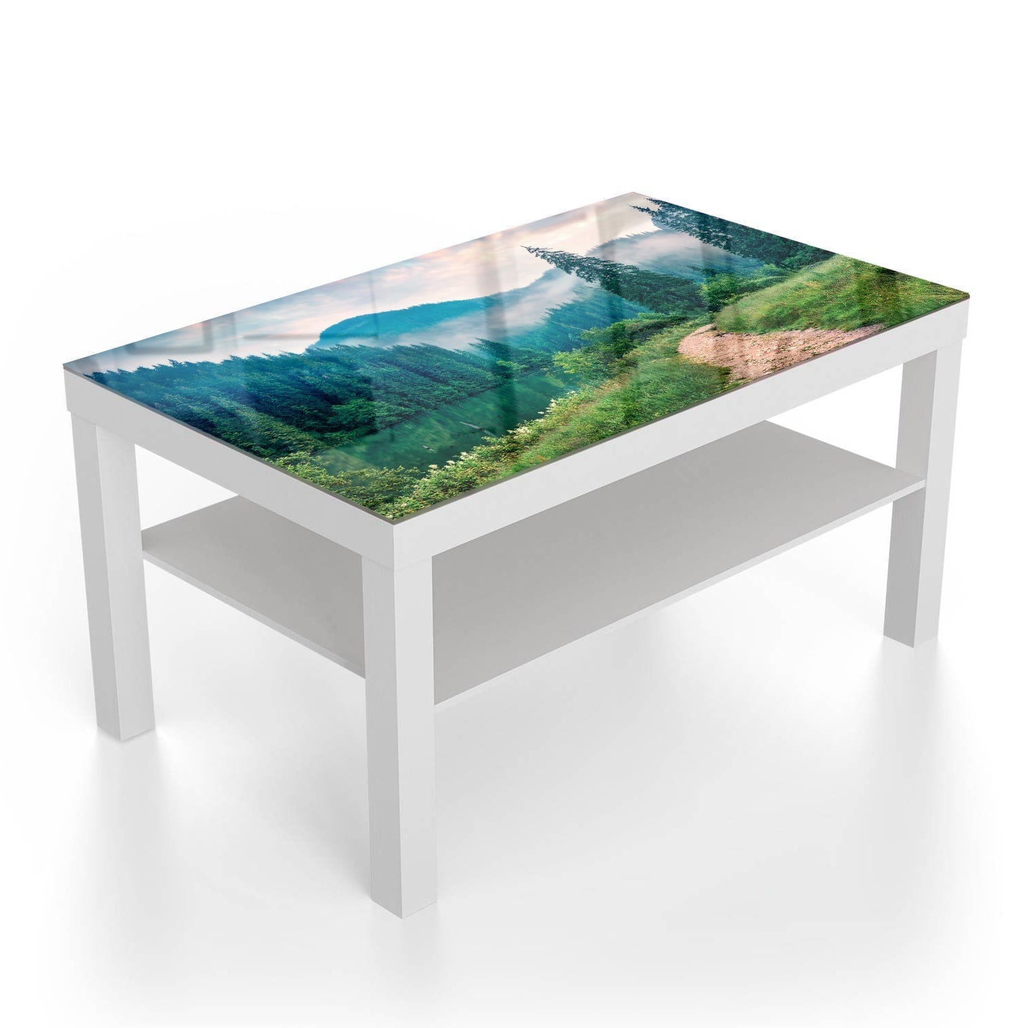 Salontafel 90x55 - Gehard Glas - Mistig Lacu Rosu Meer