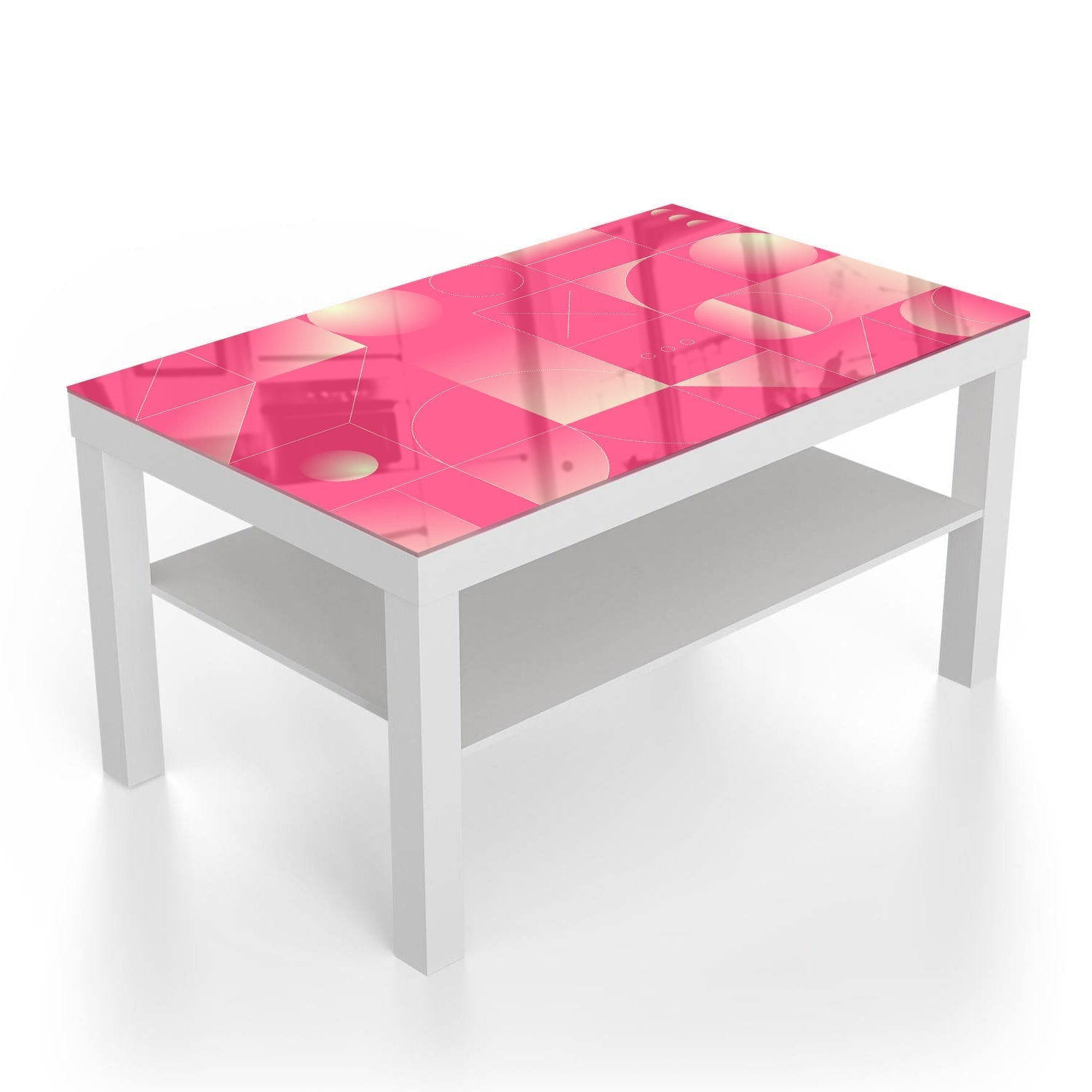 Salontafel 90x55 - Gehard Glas - Rood Abstract Kunstwerk