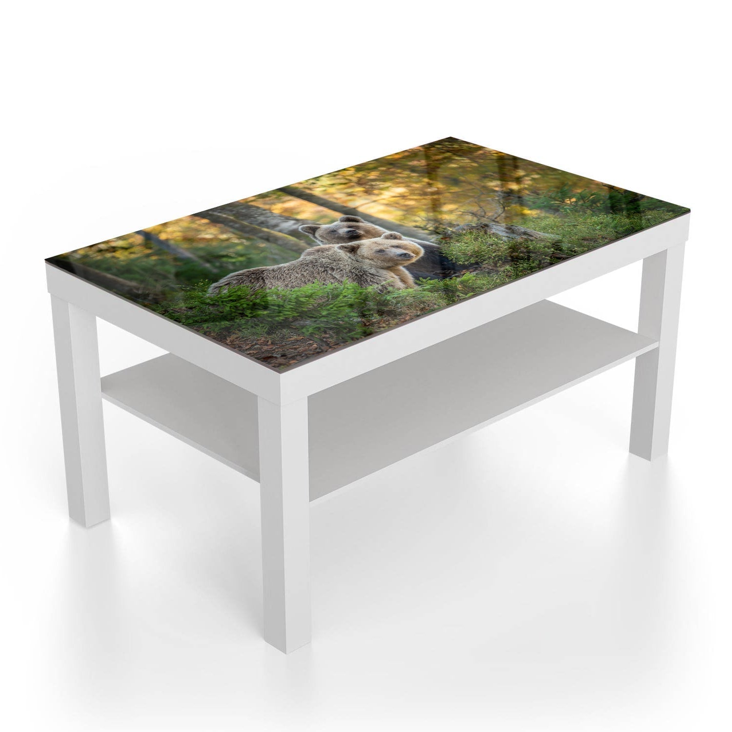 Salontafel 90x55 - Gehard Glas - Bruine Beren