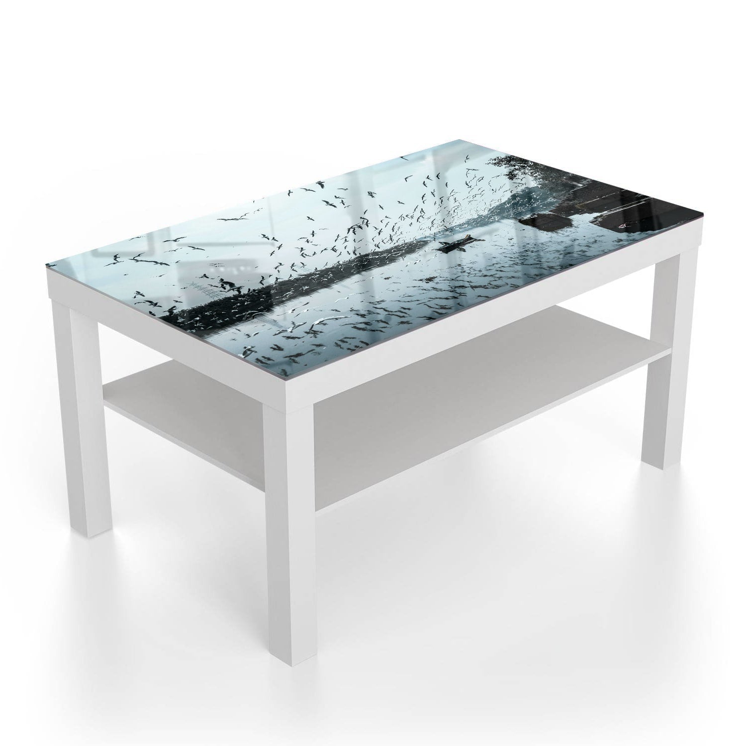 Salontafel 90x55 - Gehard Glas - Vogelvlucht over Water