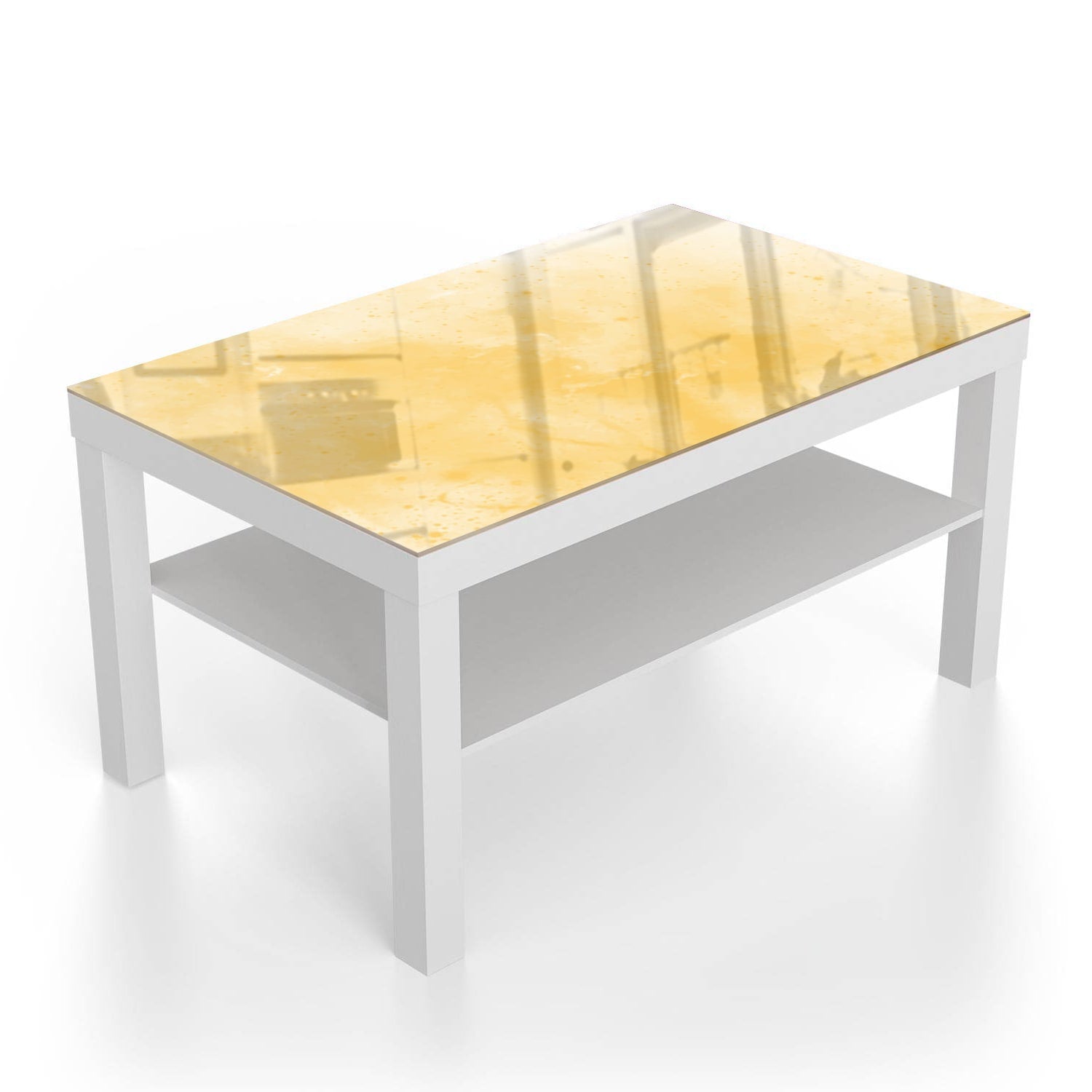 Salontafel 90x55 - Gehard Glas - Gele Waterverf