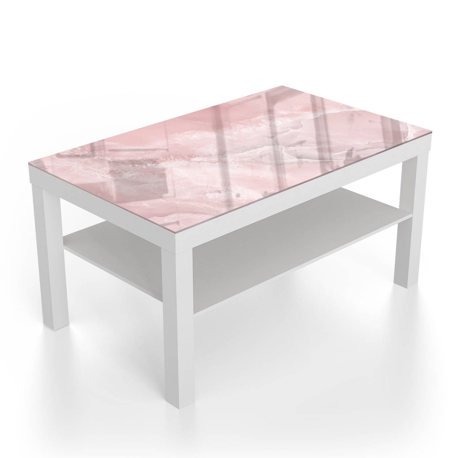 Salontafel 90x55 - Gehard Glas - Lichtroze Marmer