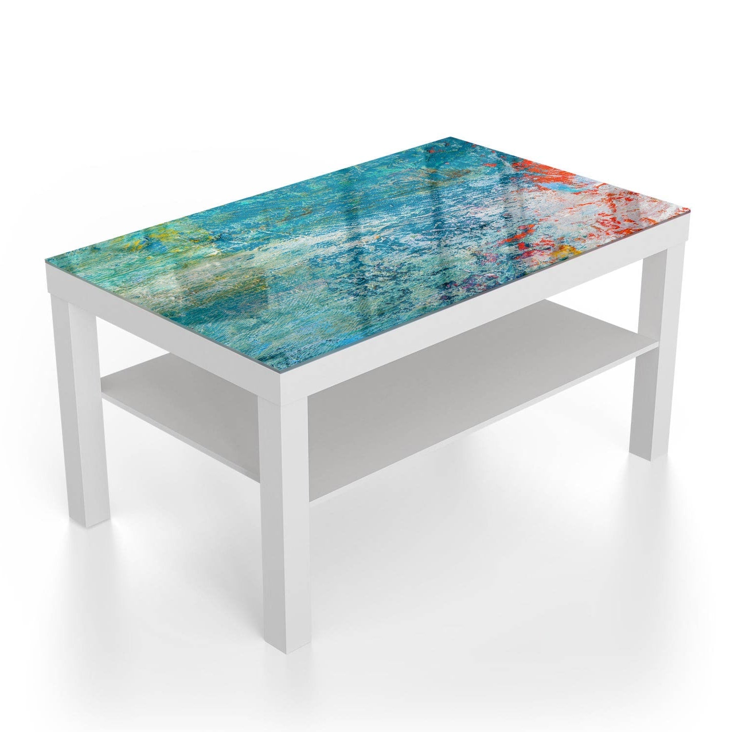 Salontafel 90x55 - Gehard Glas - Helder Olieverfpalet