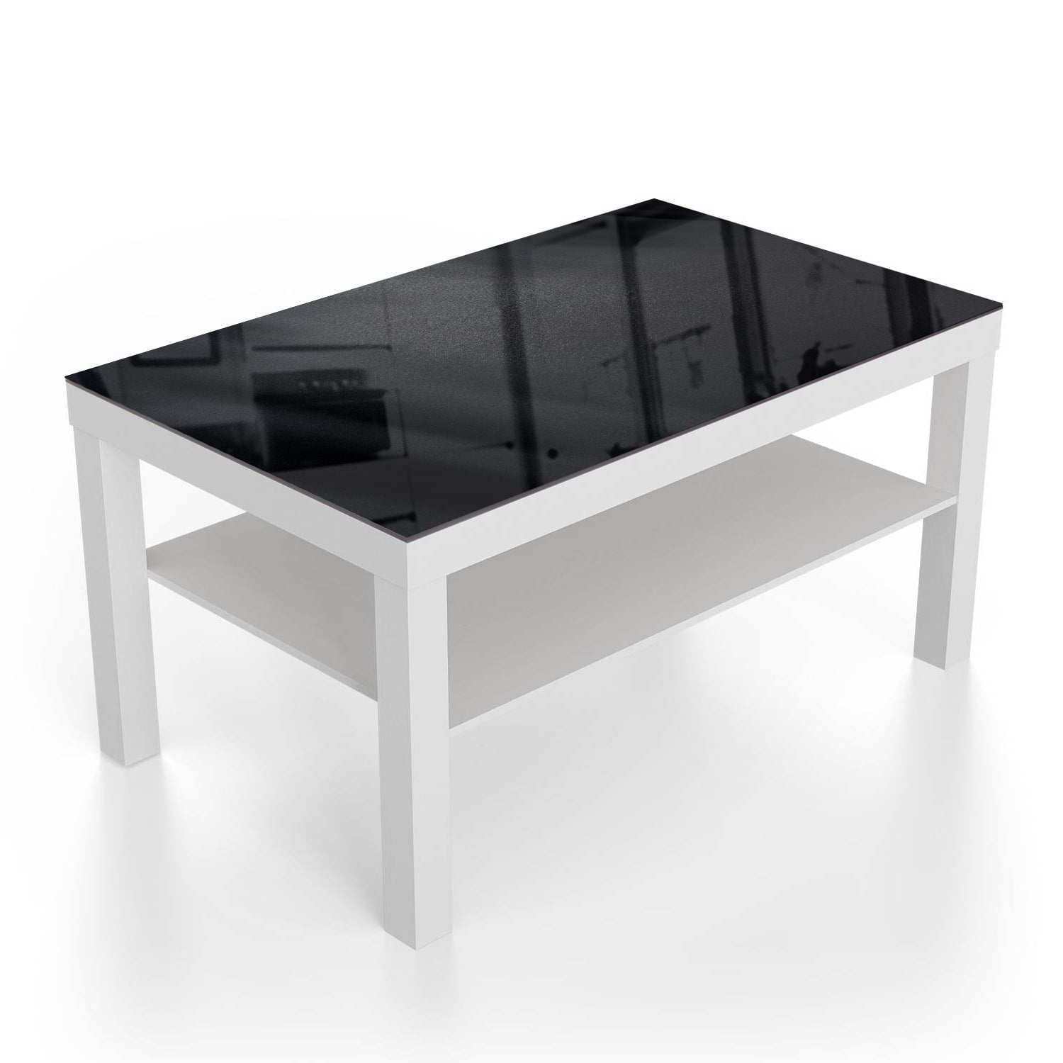 Salontafel 90x55 - Gehard Glas - Zwart Stof