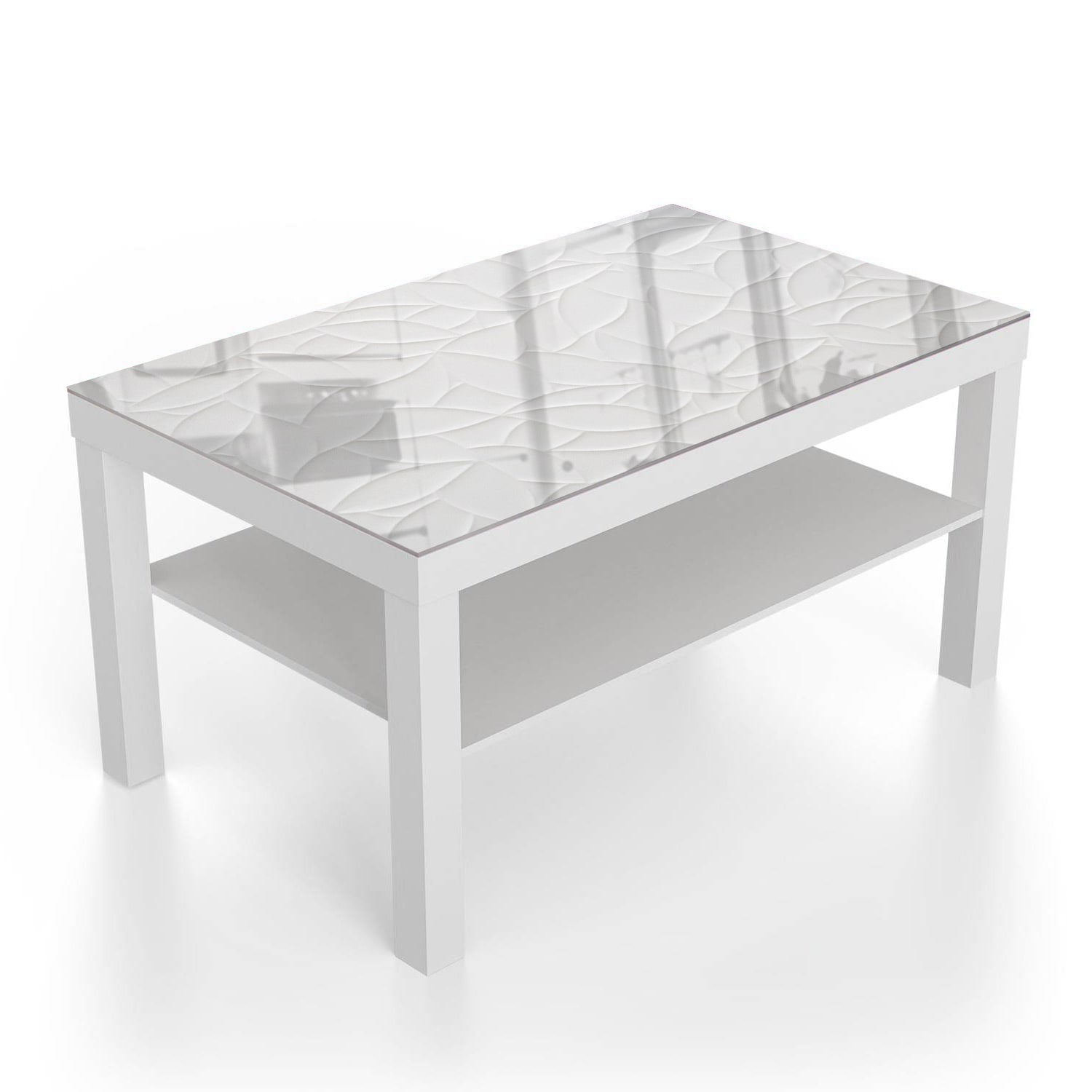 Salontafel 90x55 - Gehard Glas - Blader Textuur op Tegels