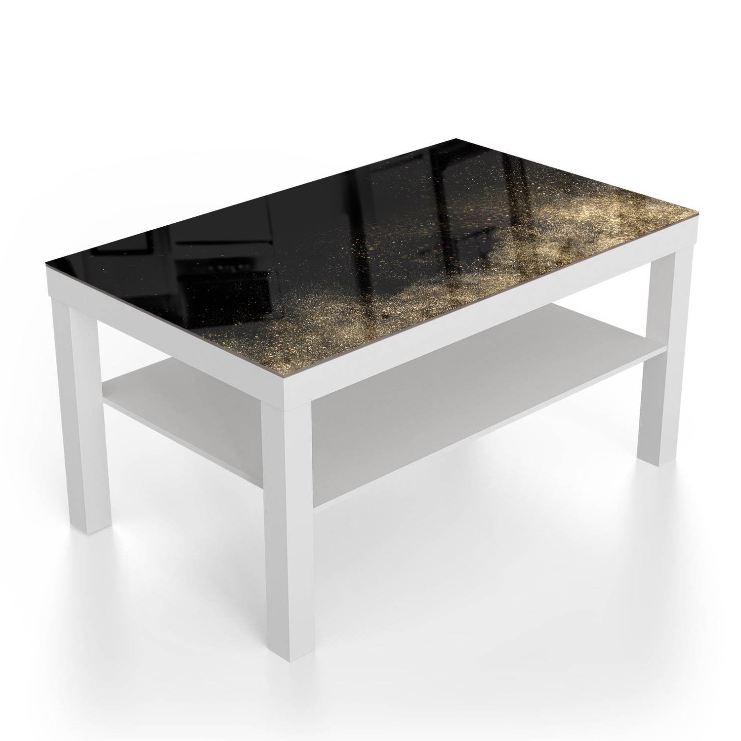 Salontafel 90x55 - Gehard Glas - Gouden Glitter Poeder