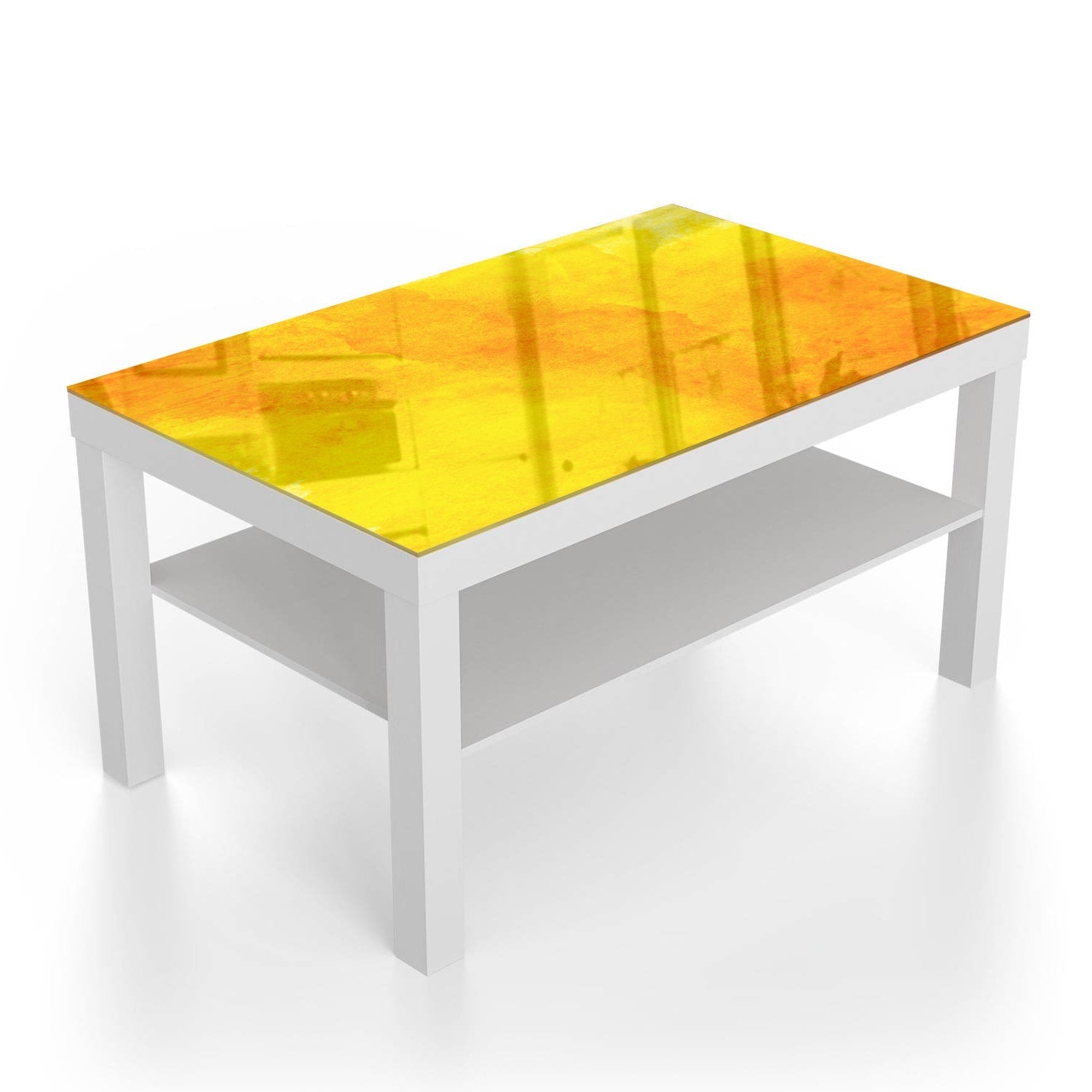 Salontafel 90x55 - Gehard Glas - Oranje-Gele Waterverf