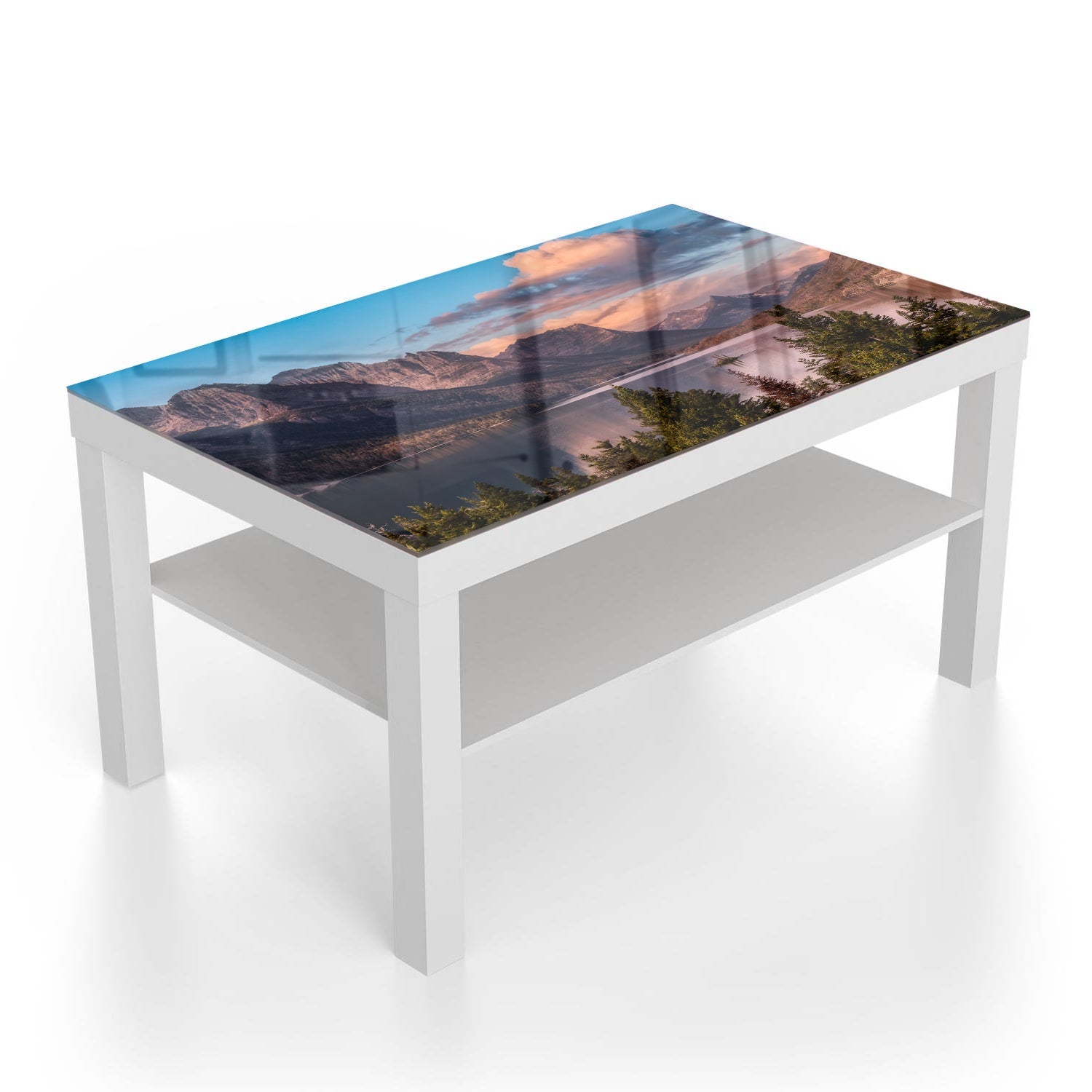 Salontafel 90x55 - Gehard Glas - Meer bij Rocky Mountains