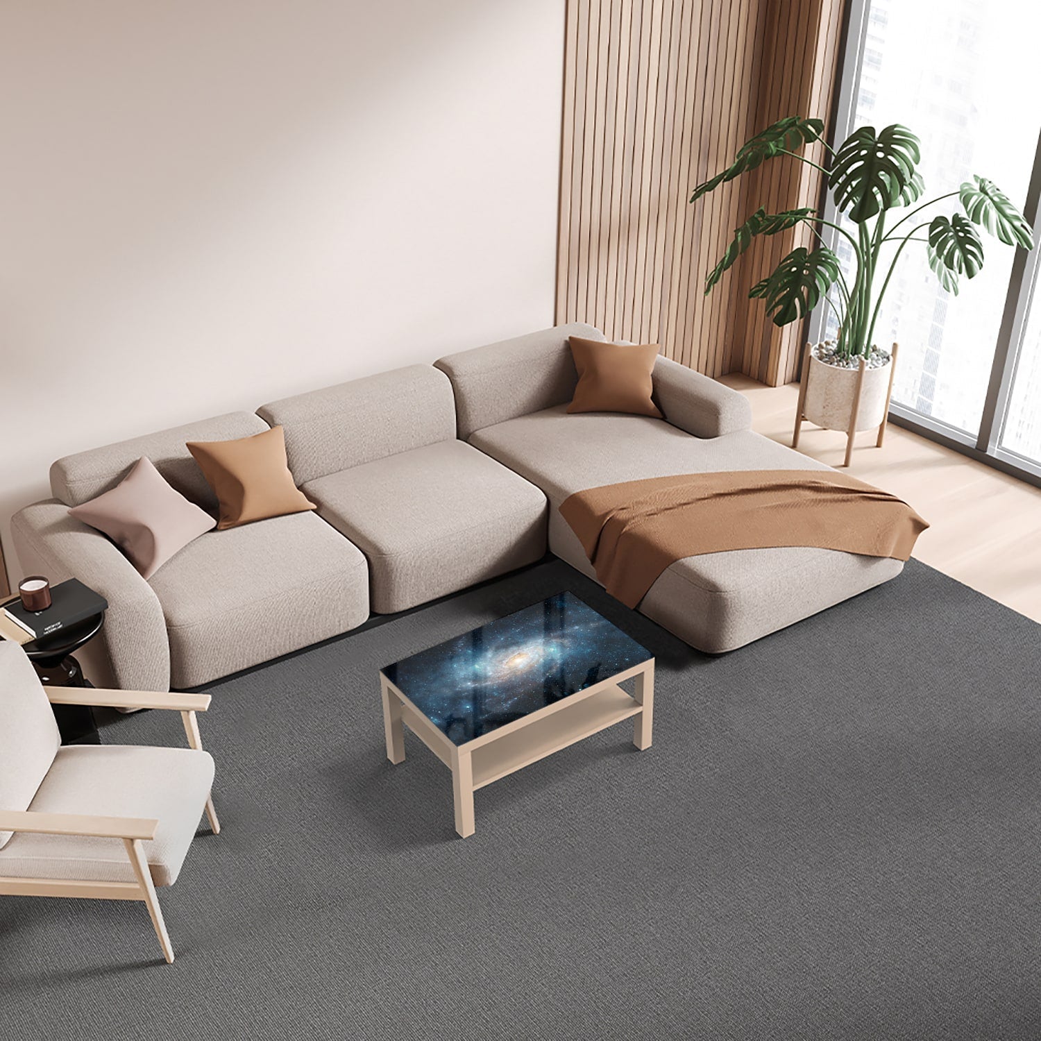 Salontafel 90x55 - Gehard Glas - Spiraalvormig Sterrenstelsel