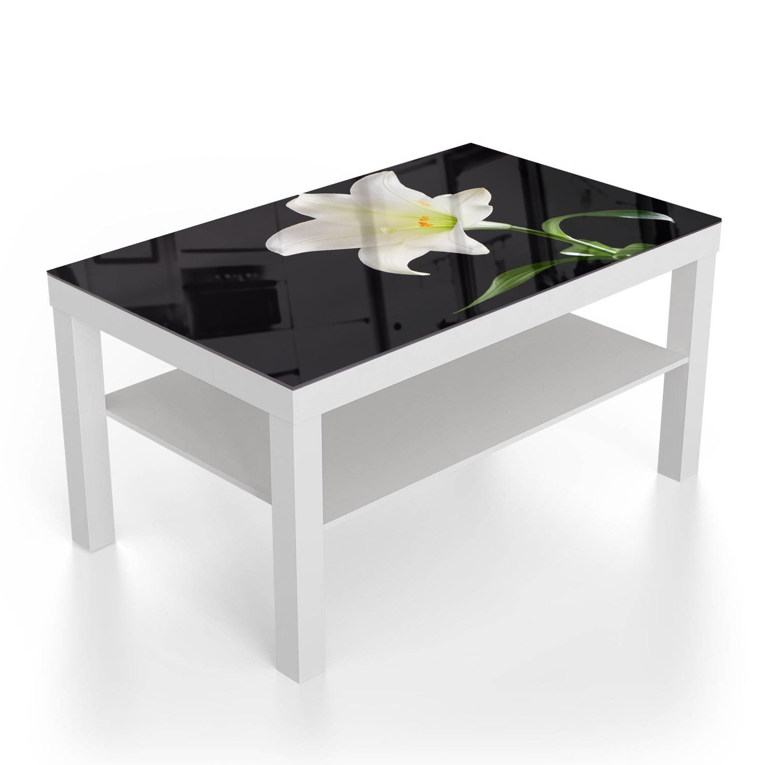 Salontafel 90x55 - Gehard Glas - Witte Lelie