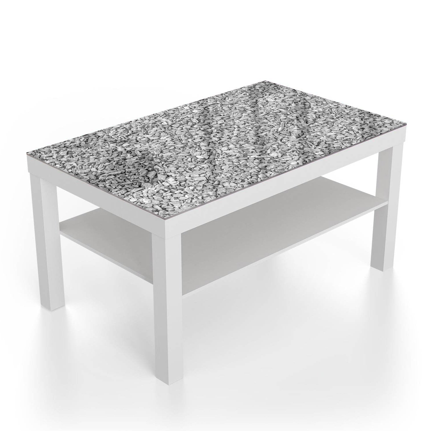 Salontafel 90x55 - Gehard Glas - Grijs Grind