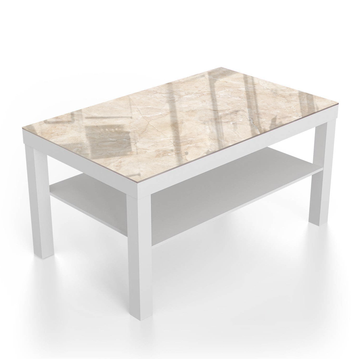 Salontafel 90x55 - Gehard Glas - Zandsteen Marmer