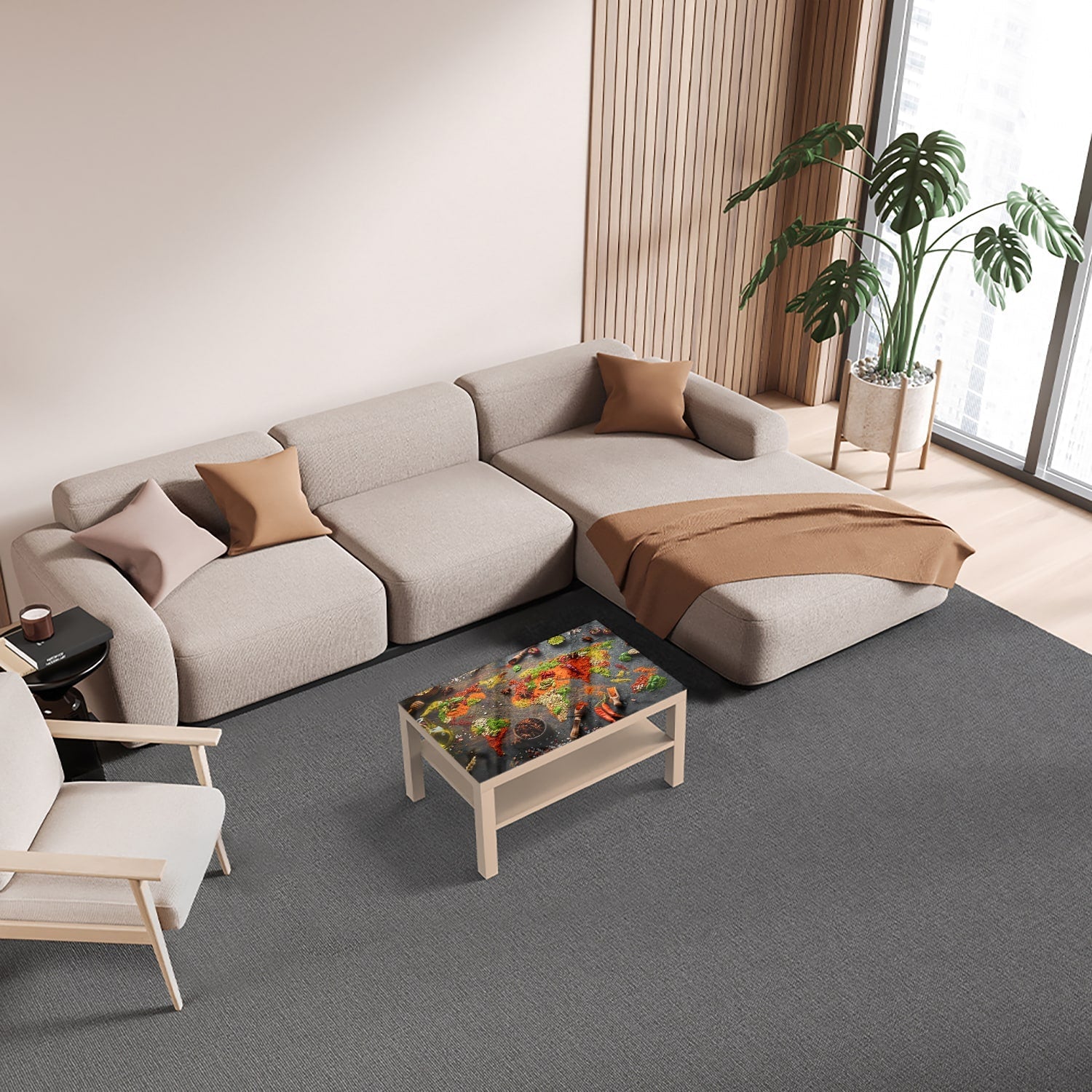 Salontafel 90x55 - Gehard Glas - Specerijen over de Wereld