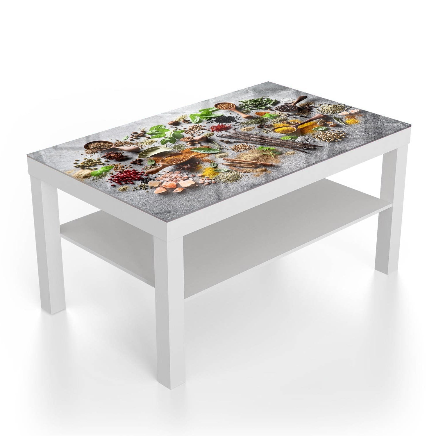 Salontafel 90x55 - Gehard Glas - Kruiden & Specerijen op Beton