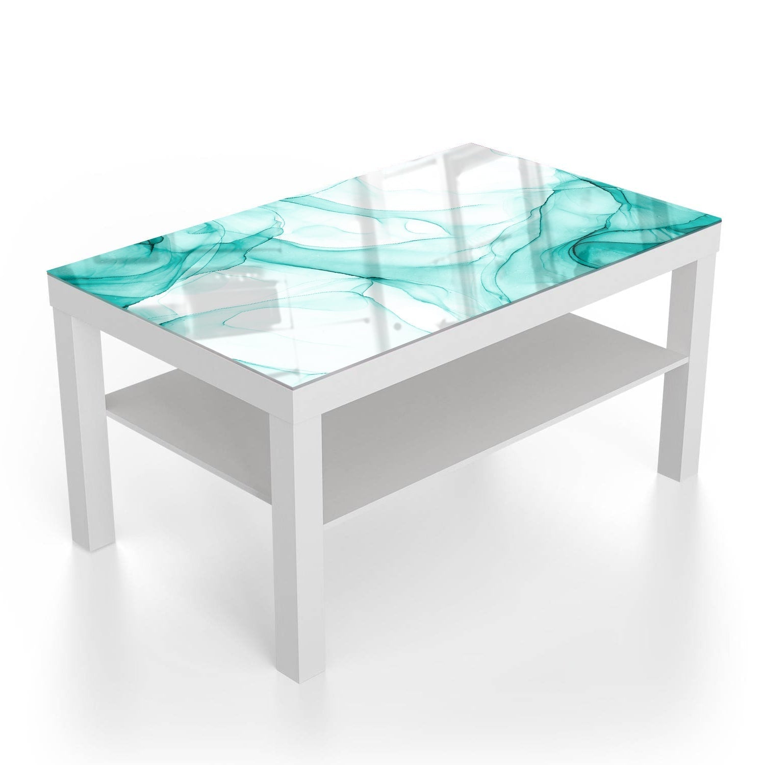 Salontafel 90x55 - Gehard Glas - Aqua Marmer
