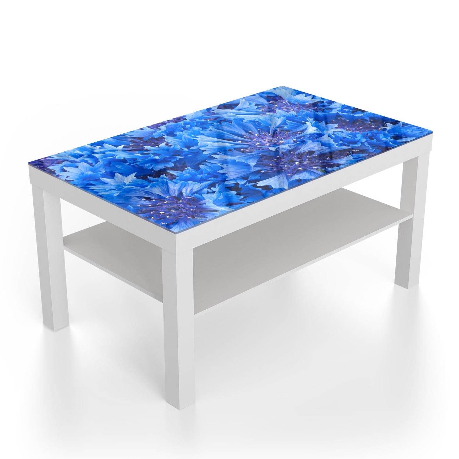 Salontafel 90x55 - Gehard Glas - Blauwe Korenbloem