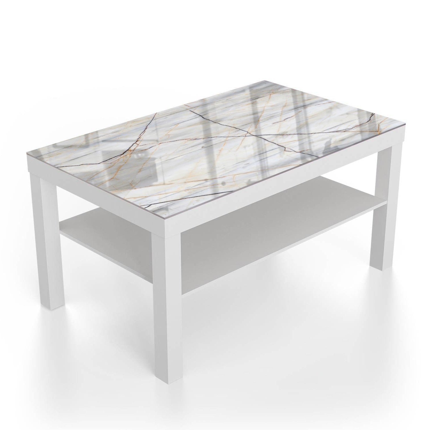 Salontafel 90x55 - Gehard Glas - Natuur Marmer