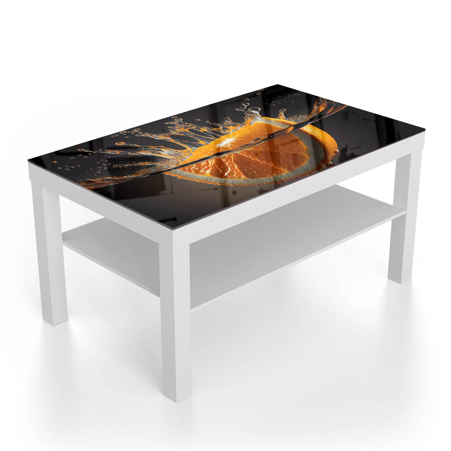Salontafel 90x55 - Gehard Glas - Sinaasappel Splash