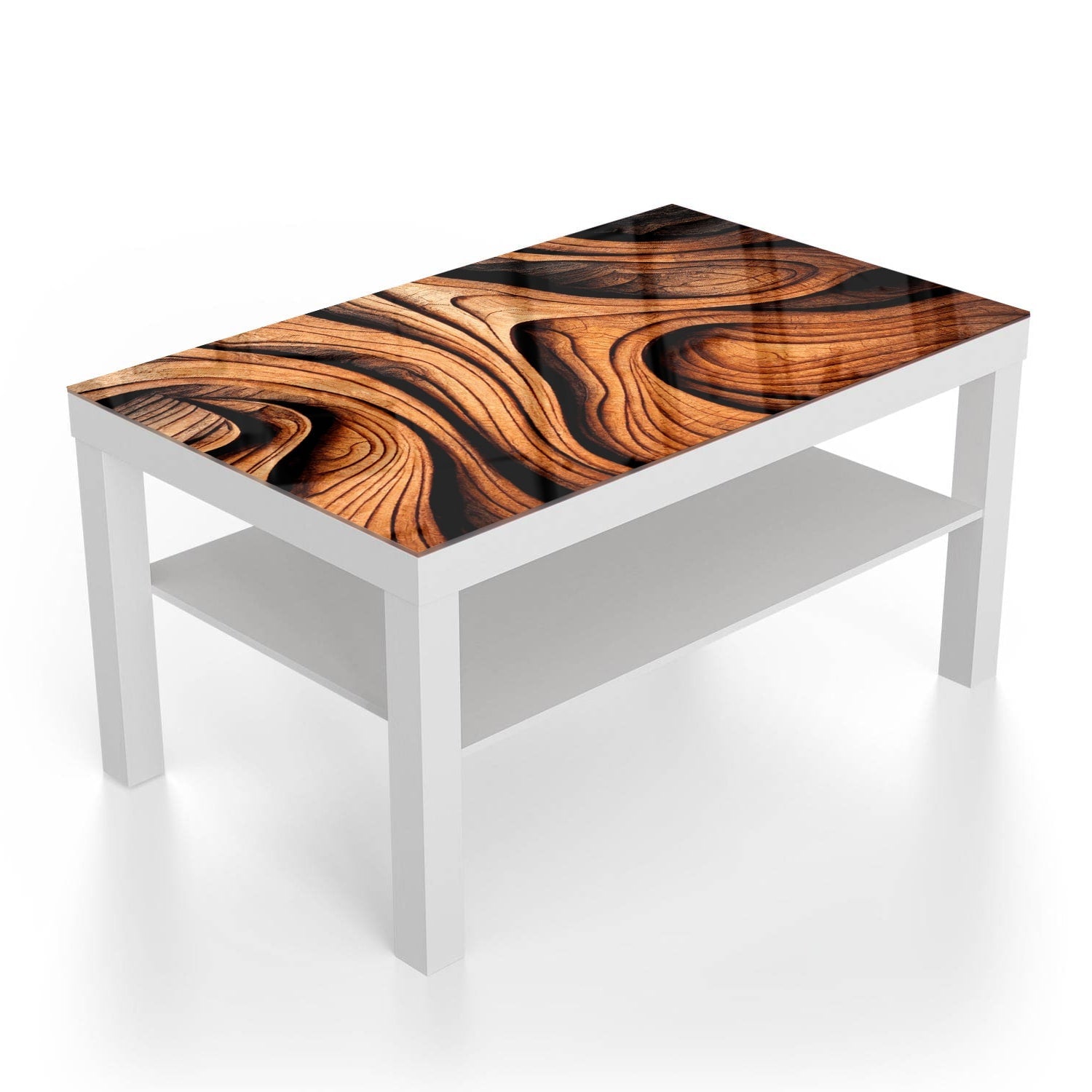 Salontafel 90x55 - Gehard Glas - Abstracte Hout Textuur