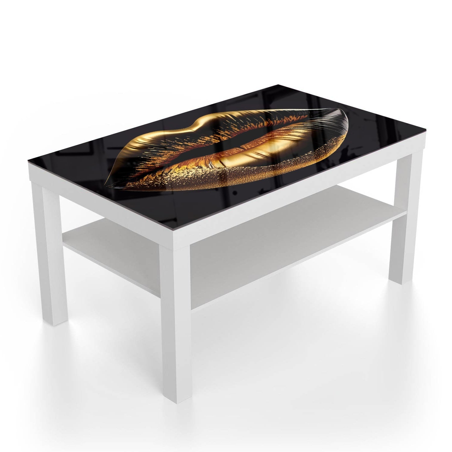 Salontafel 90x55 - Gehard Glas - Gouden Lippen