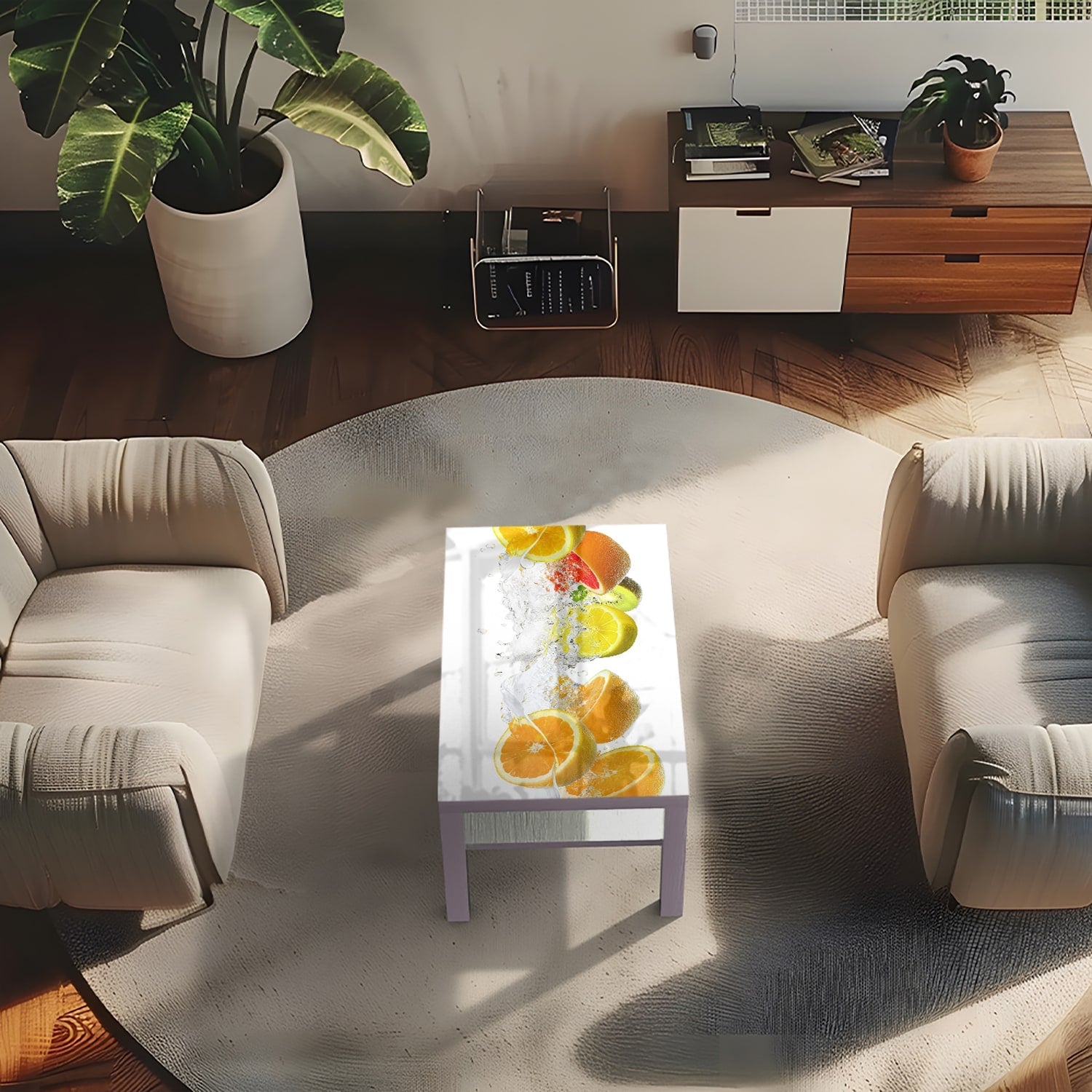 Salontafel 90x55 - Gehard Glas - Fruitmix Splash