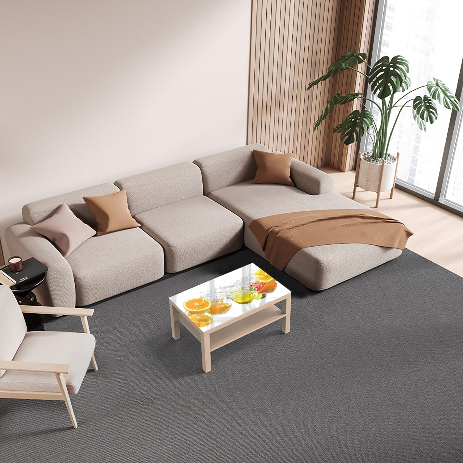 Salontafel 90x55 - Gehard Glas - Fruitmix Splash