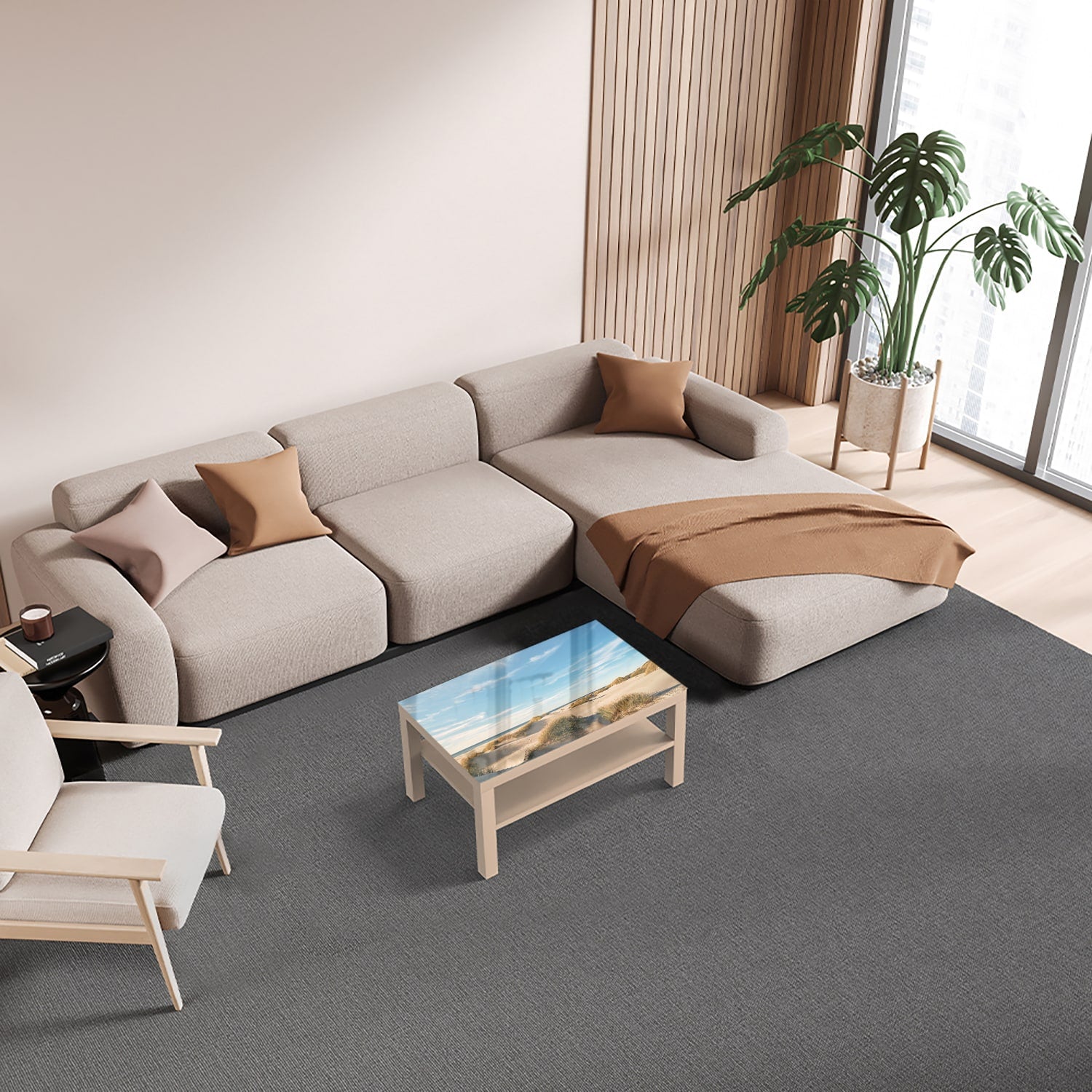 Salontafel 90x55 - Gehard Glas - Duinen bij Deense Kust