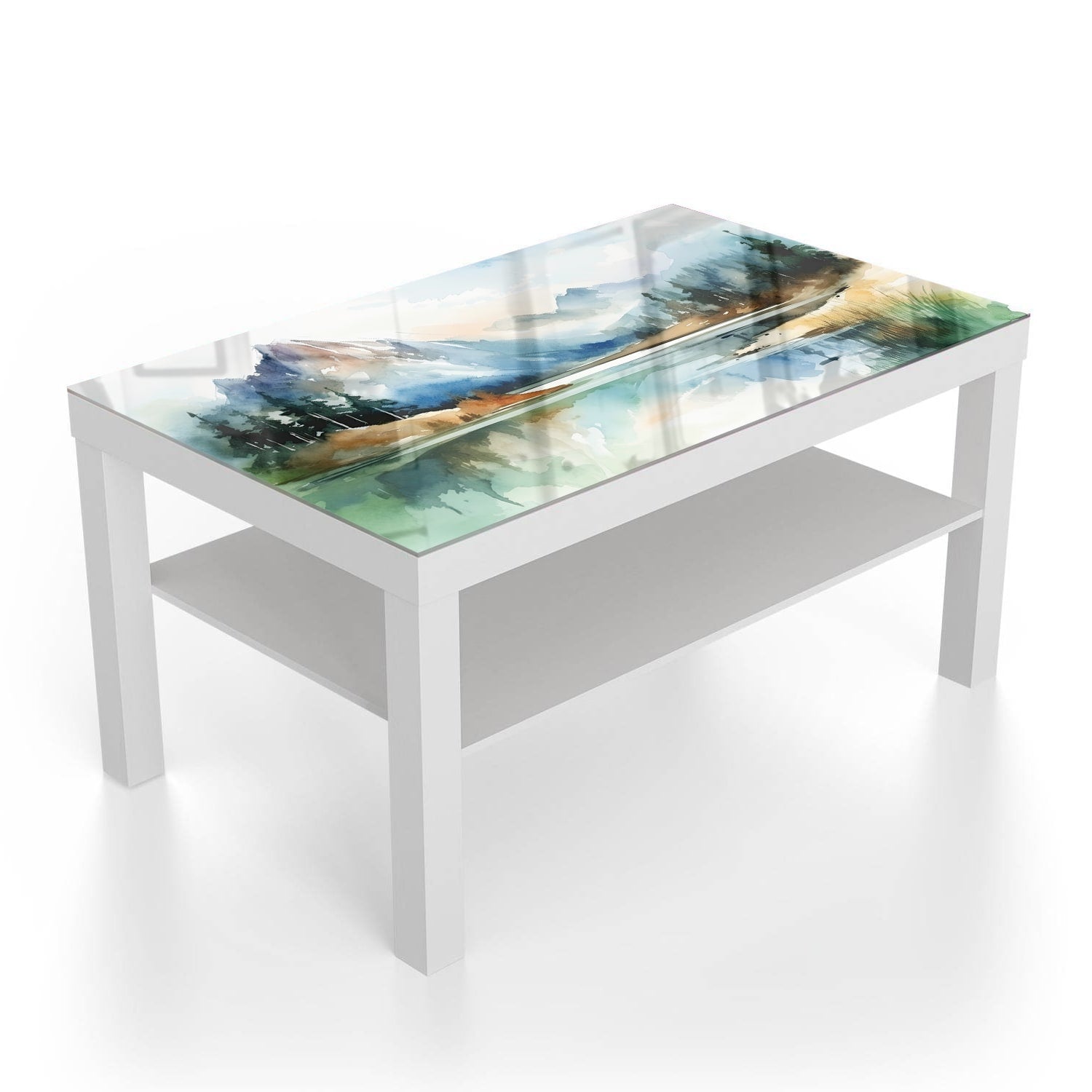 Salontafel 90x55 - Gehard Glas - Waterverf Schilderij Landschap