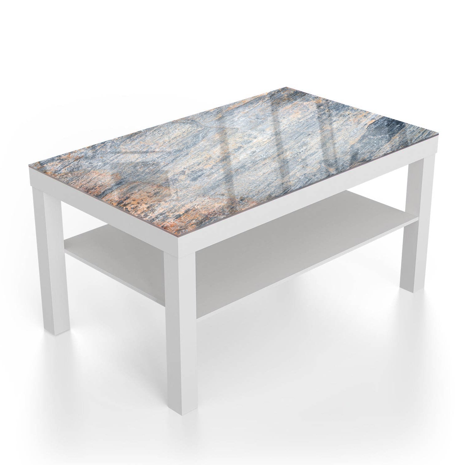 Salontafel 90x55 - Gehard Glas - Gekleurd Leisteen