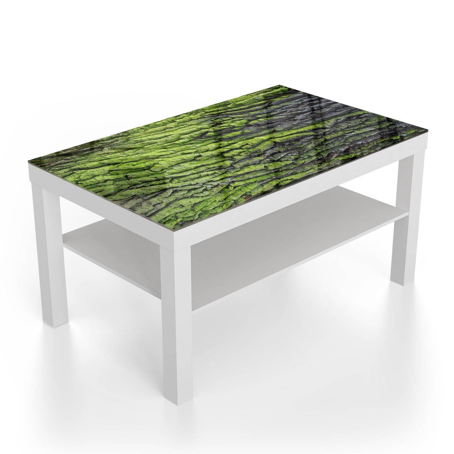 Salontafel 90x55 - Gehard Glas - Groene Schors Textuur