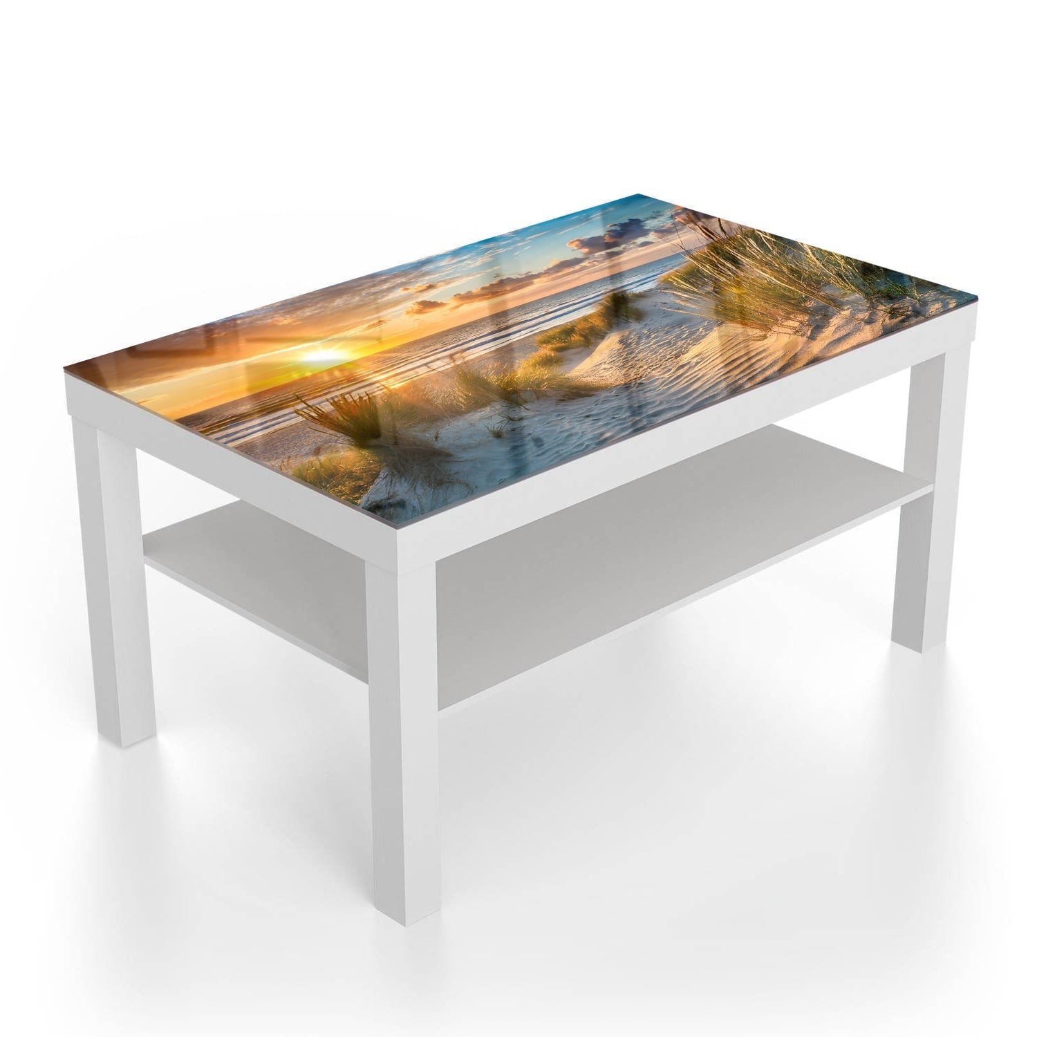 Salontafel 90x55 - Gehard Glas - Zonsondergang bij Duinen