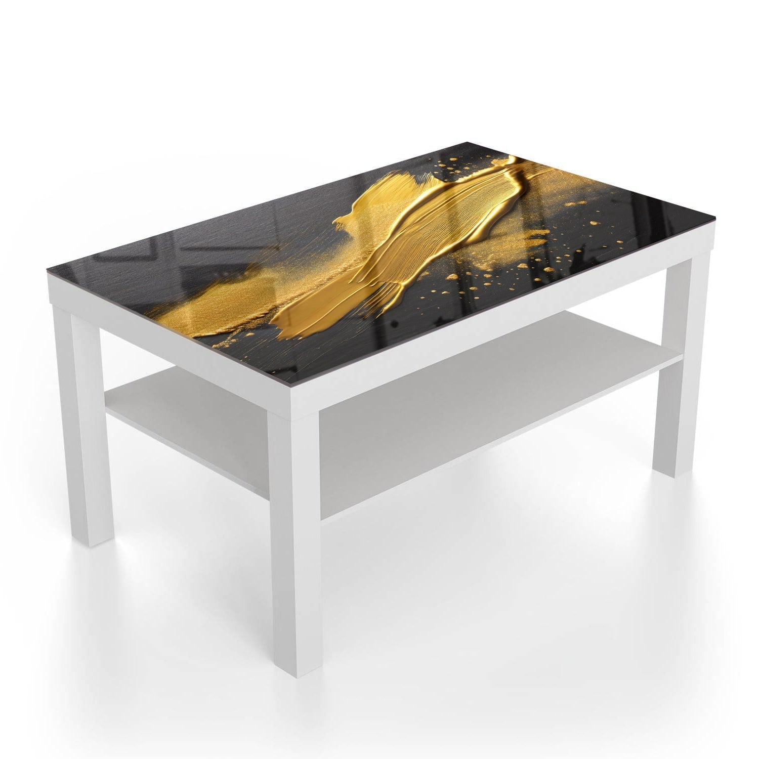 Salontafel 90x55 - Gehard Glas - Gouden Verf Streek