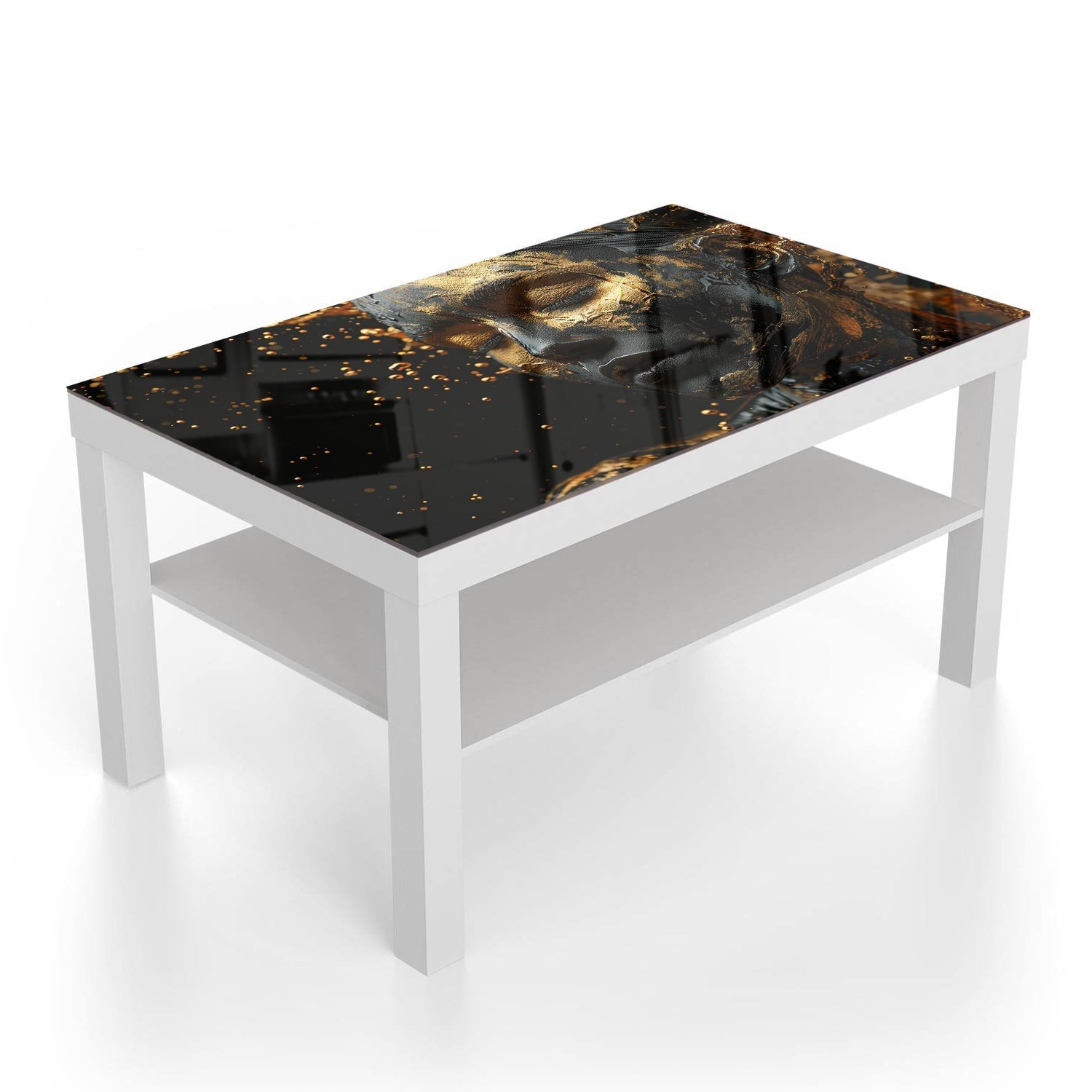 Salontafel 90x55 - Gehard Glas - Vrouw met Gouden Make-up