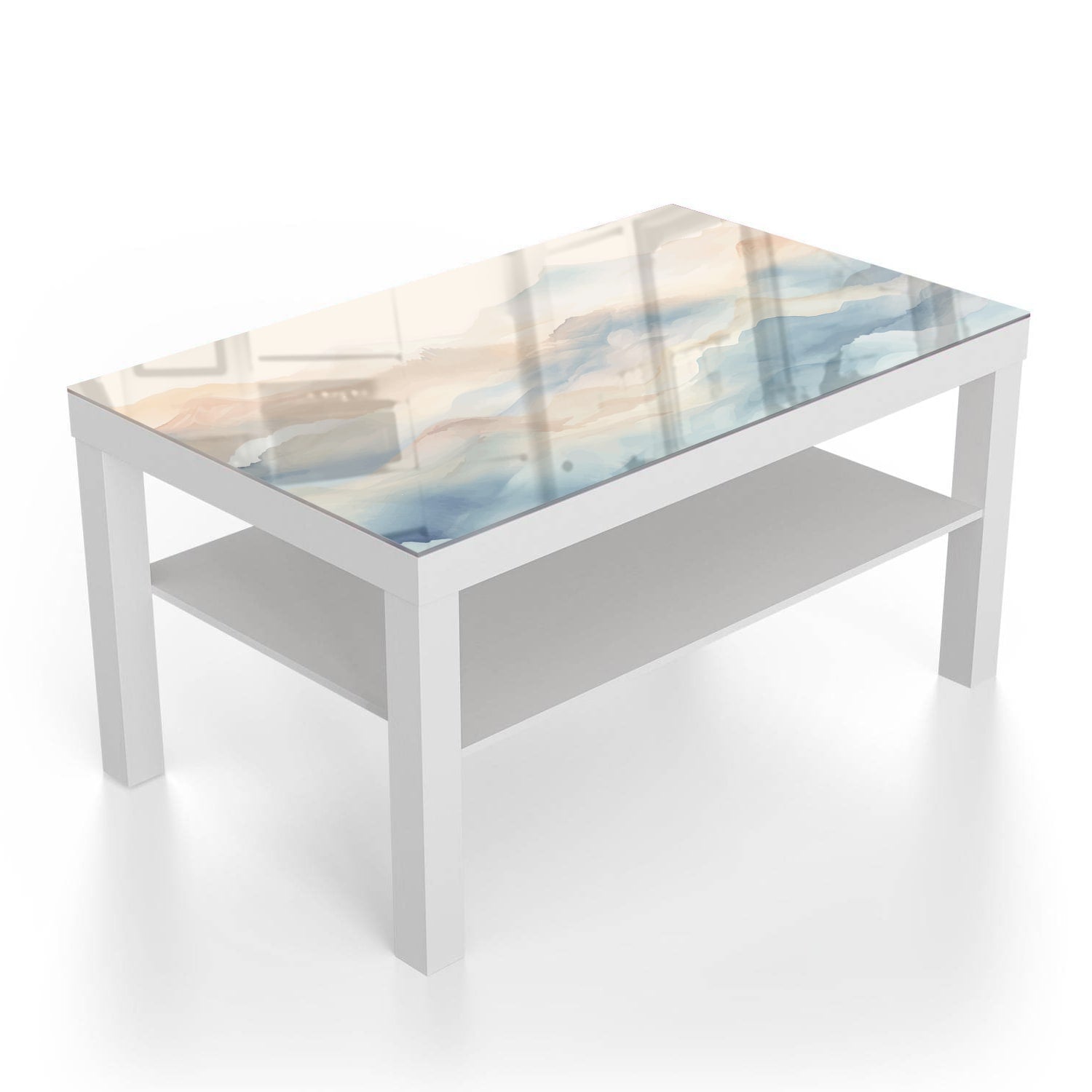 Salontafel 90x55 - Gehard Glas - Waterverf Schilderij van Bergen