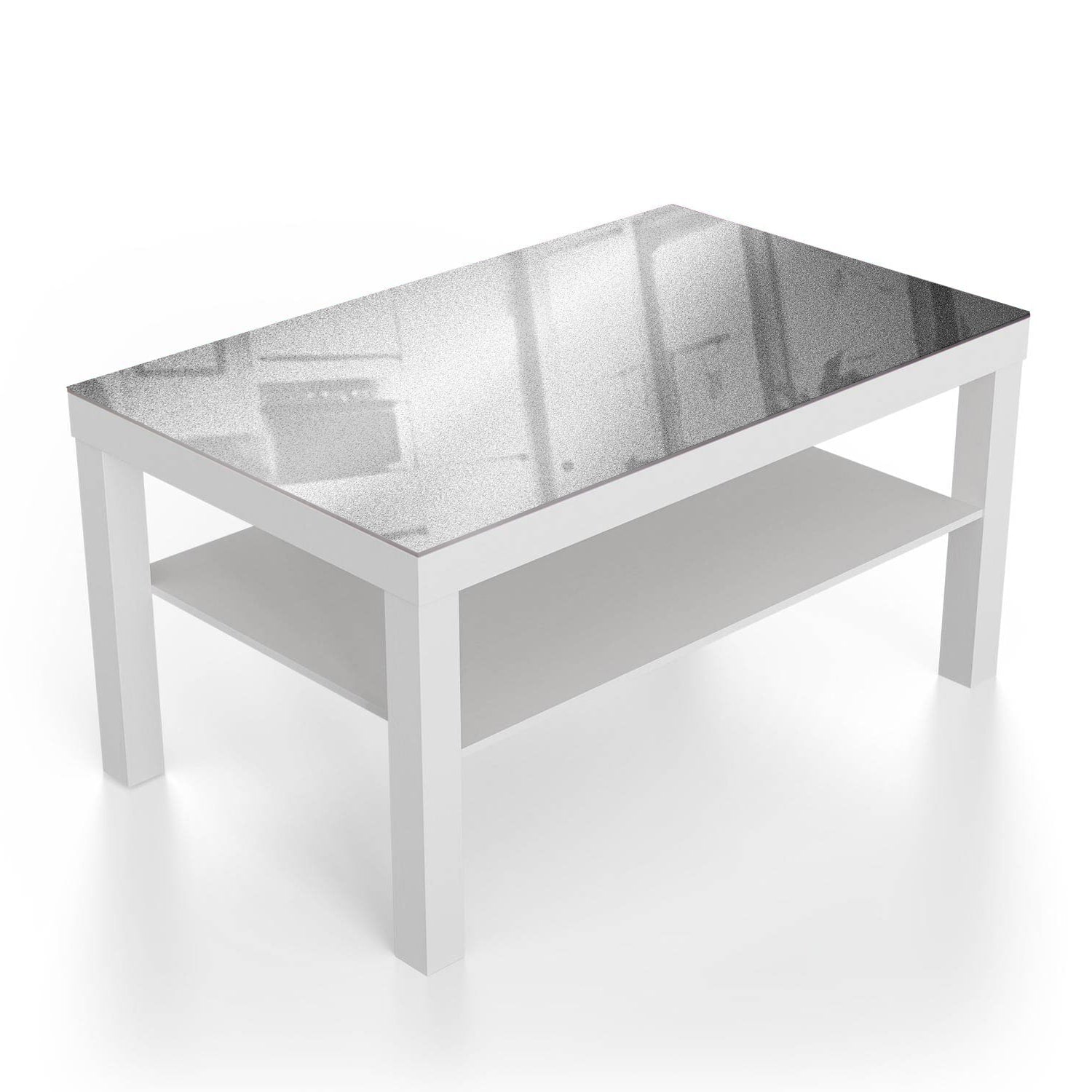 Salontafel 90x55 - Gehard Glas - Zilveren Matte Textuur