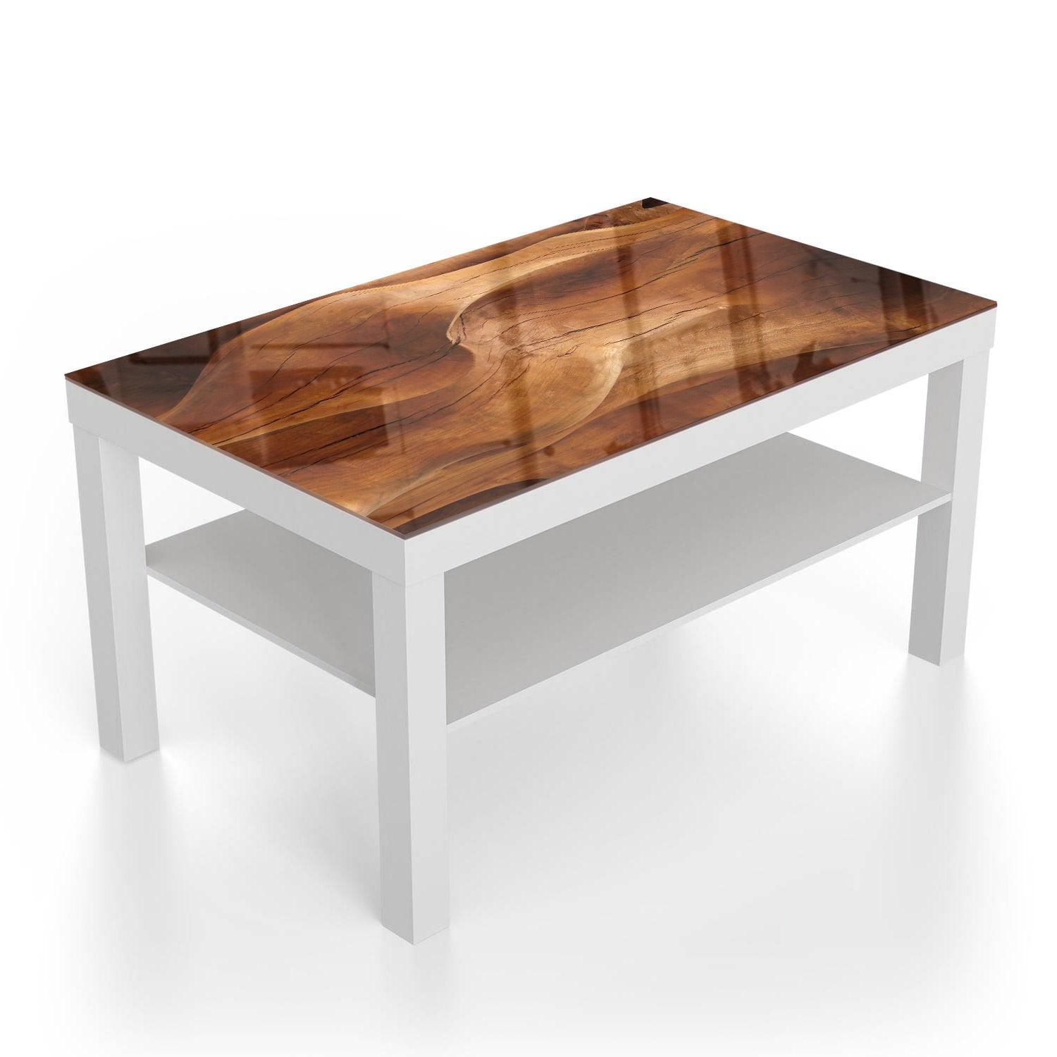 Salontafel 90x55 - Gehard Glas - Golvend Hout