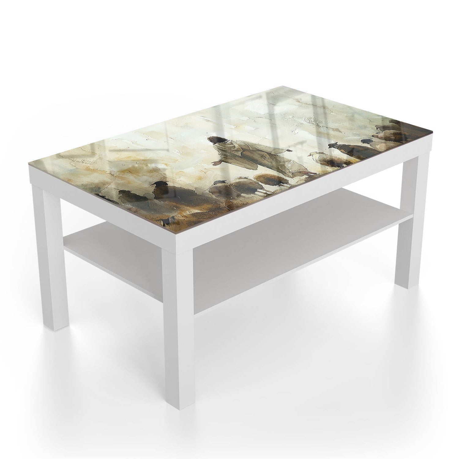 Salontafel 90x55 - Gehard Glas - Waterverf Schilderij Jezus